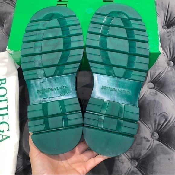 New Size 39 Bottega Veneta Tire Ankle Boots Black Green - Picture 9 of 9